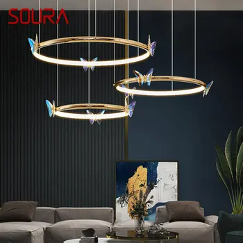 SOURA Nordic висулка светлини LED творчески пръстен пеперуда тела за дома хол трапезария спалня декор