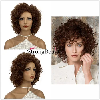 StrongBeauty къса къдрава перука синтетични жени перуки топлоустойчиви естествени capless коса