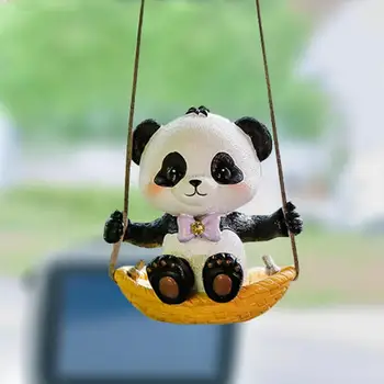 Swinging Panda кола висящи орнамент кола огледало за обратно виждане висулка за интериор кола авто декорация орнаменти аксесоари