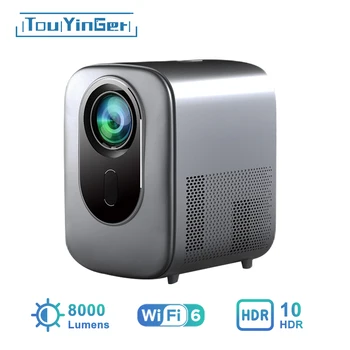 Touyinger nfx-007 1080p Full HD 8000 лумена интелигентно домашно кино Linux проектор поддържа електронен фокус HDR10 5G WiFi 6 проектор