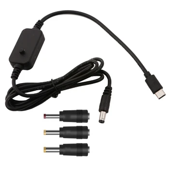  USB C до 2.5x0.7mm, 3.5x1.35mm, 4.0x1.7mm 5.5x2.1mm 5V 9V 12V 15V 20V захранващ кабел 51BE