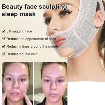 V Линия за оформяне на маски за лице Тънък артефакт за лице Скулптуриране на лицето Маска за сън Колан за отслабване на лицето Нов дизайн Маска за брадичка 2023