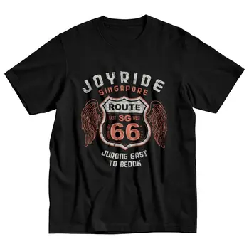 Vintage Grunge Исторически път 66 тениска мъже къс ръкав отдих T риза новост майка път Америка магистрала тениски памук тениска