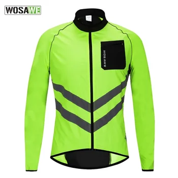 WOSAWE-отразяващо ветроупорно колоездачно яке за мъже, джърси с дълъг ръкав, планински велосипед, бягане, риболов, ветровка