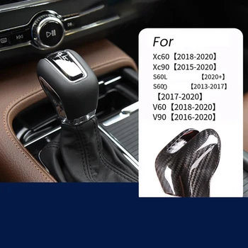 Автомобил Централна контролна апаратура копче тапицерия капак за Volvo XC60 XC90 S90 V90 S60 V60 2015-2020 Shift главата въглеродни влакна стикер