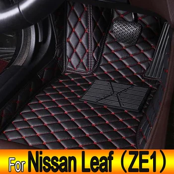 Автомобилни стелки за Nissan Leaf ZE1 2018~2022 Луксозна кожена подложка Трайни килими Интериорни части Килими Комплект аксесоари за кола 2019
