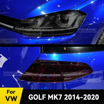 Автомобилни фарове Защитно фолио Преден капак на фара Опушен черен TPU филм Аксесоари за Volkswagen VW GOLF MK7 2014-2020