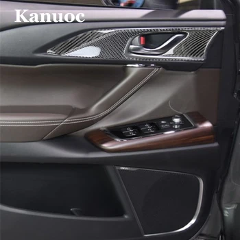 Аксесоари за кола Стикери за декорация на контролния панел на вратите за Mazda CX-9 2016-2022 Авто интериорни корнизи Материал от въглеродни влакна
