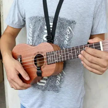 аксесоари Черен нов висококачествен найлонов китарен колан китара Ukulele каишка кука четири струнни