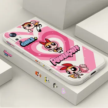 Аниме P-Powerpuff G-Girls телефон случай за Xiaomi Mi 13 12 12T 12S 11 11T 10 10S 9 8 Pro Ultra Lite цвят течен силиконов капак