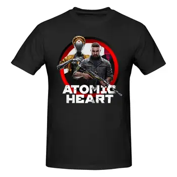 Атомна сърдечна игра 2023 T риза памук Crewneck къс ръкав обичай тениска