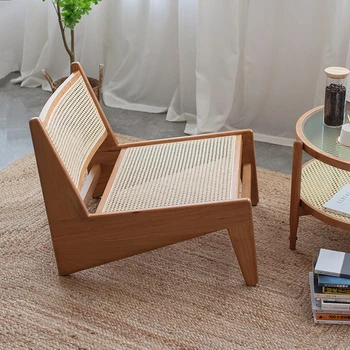 Балкон дървени хол столове ретро фоайе ратан вътрешен двор дизайнерски стол открит японски Cadeira Stuhl мебели HD50TY