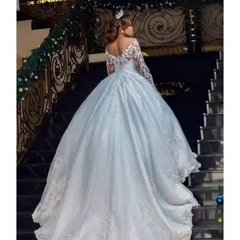 Бална рокля сватбена рокля дълъг ръкав булчински рокли булчински рокли плюс размер по избор размер Африка сватбени рокли 2024