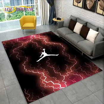  баскетбол 3D площ килим голям, килим килим за хол деца спалня диван изтривалка къмпинг пикник декор, нехлъзгаща се етаж мат