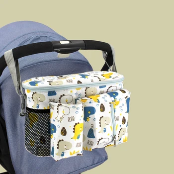 Бебешка количка чанта Универсална износена пелена пелена чанта Multi-Pocket мумия пътуване чанта притежателя чаша организатор за новородено количка