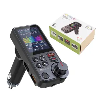 Безжичен Bluetooth аудио зареждане FM предавател Handsfree MP3 плейър Bluetooth 5.0 DC9-28V за автомобилна озвучителна система Dropshippi H3M8
