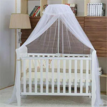 Бяло лято бебе мрежа против комари Mesh купол спалня завеса мрежи новородени бебета преносими балдахин детски легло доставки