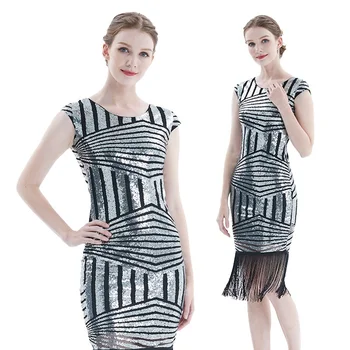 Вечерна рокля за жени 2023 Нова пролетна и лятна гореща продажба Европейско и американско облекло Пайети Секси Slim Fit Fringe