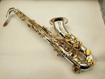  Висококачествен T-9937 тенор саксофон Bb мелодия Sliver покритие месингови ключове музикален инструмент с аксесоари случай безплатна доставка