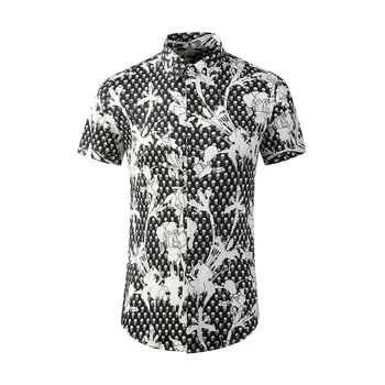 Висококачествена луксозна бижутерска мъжка риза Camisas Floreadas Para Man Shirtgood