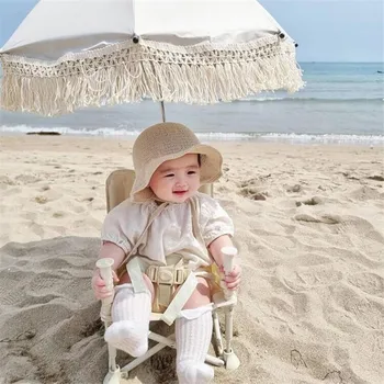 дантела бохемски деца на открито количка сенник бебе плажен стол UV защита чадър детска фотография подпори комплект
