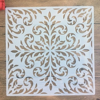 Декоративни мандала печат шаблони Scrapbook оцветяване DIY 30x30cm за DIY скрапбукинг пластмаса голям шаблон за боядисване на стени