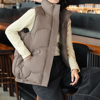 Есен и зима мода универсален надолу памучна жилетка палто жените корейски версия хлабав удебелен памук жилетка