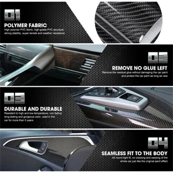 За BMW X5 F15 2014-2018 Интериорни стикери Carbon Fiber Glossy за десен волан за X5 2016 2017 2018 1Set 5D декорация на кола