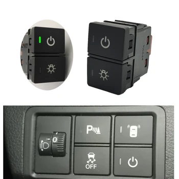За Honda Dual Key Switch Car Green LED Light Power On Off Headlight Push Button Switch Dual Switch with Wire