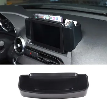 За Mazda MX-5 2016-2023 ABS черна кола централен контрол навигационен екран задна кутия за съхранение мобилен телефон тава интериорни аксесоари