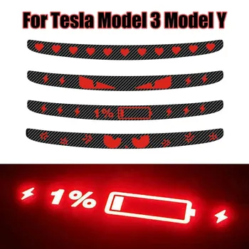 За Tesla Модел 3 Y кола високо монтирани спирачка акрилни проекция съвет Decal Топ опашката светлина емблема стикери