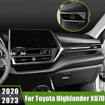 За Toyota Highlander XU70 Hybrid 2020 2021 2022 2023 ABS Car Center Console Dashboard Panel Trim Стикер Cover Frame Декорация
