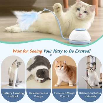  играчки за засада на котки, регулируема играчка за упражнения, автоматична интерактивна за Catcher Toy Kitten Chasing Hunting