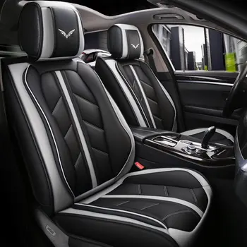  Калъф за столче за кола Кожен преден / пълен комплект Капак на седалката на превозното средство за повечето автомобили SUV Четири сезона Използвайте PU Auto Seat Protector възглавница