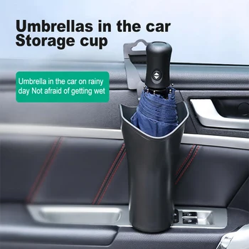 Кутия за съхранение на чадъри за кола Многофункционален организатор Барел кола сгъваема висящи бутилки за вода Rack Umbrella Bucket Holder