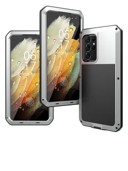 Луксозна броня метална пълна защита калъфи за мобилни телефони за Samsung Galaxy S22 S21 Fe S20 Plus ултра удароустойчив калъф