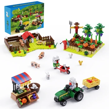 Малка ферма Екологична среда Животни Дървета Селскостопански сцени Градивен блок Творчески Съберете играчки Подарък за детски рожден ден