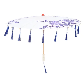маслена хартия чадър японски стил декор класически китайски фестивал танц реквизит деликатен сатен плат