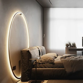 Модерен декор LED стена лампа за спалня хол диван фон кръг пръстен с USB щепсел стена sconce вътрешни осветителни тела