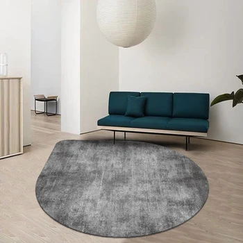 Модерен скандинавски кръгъл килим плътен цвят творчески водни капка килими хол висящи кошница компютър стол килим скрин килими