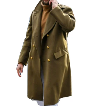 Мъжко облекло Вълнено палто Мъже Пътуване Удобно бизнес работно облекло Модно тънко кашмирено палто Мъж Случайни Мъжки Зимни