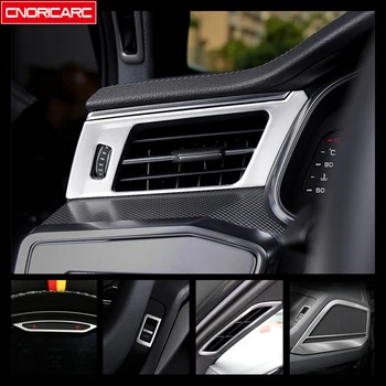 Неръждаема стомана климатик вентилационни отвори капак тапицерия за Audi A6 C8 2019 сребро кола врата аудио високоговорител рамка декорация Decals