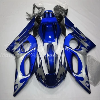 Нов комплект за обтекатели за мотоциклети ABS, подходящ за YAMAHA YZF- R6 1998 1999 2000 2001 2002 98 99 00 01 02 Комплект каросерии по поръчка Сребристо синьо