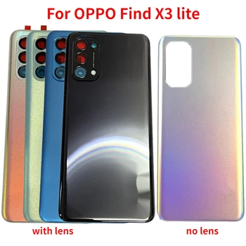 Ново задно стъкло за Oppo Find X3 lite CPH2145 Панел за капак на батерията Корпус на задната врата с лепило