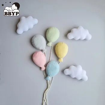 Новородено фотография подпори цветни филц балон облаци комплект бебе фотозаснемане подпори DIY снимка фон декори душ подарък