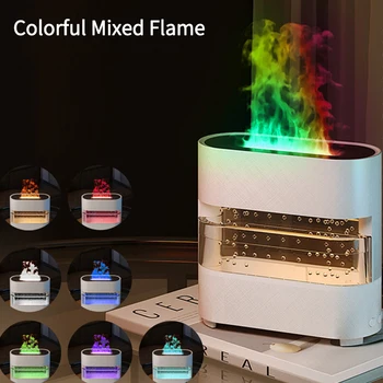Парфюмни етерични масла Овлажнител Ултразвуков овлажнител на въздуха с LED осветление симулация Цветна машина за аромати на пламък