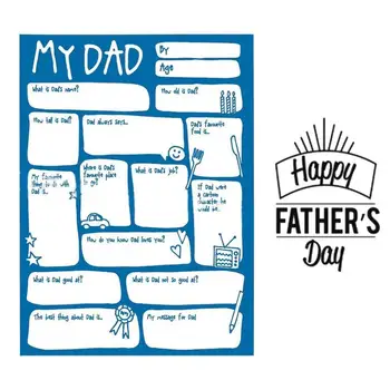 Персонализирано попълване на празното интервю Интервю Спомен Ден на бащата / Картички за рожден ден Ден на бащата Скрапбукинг хартия занаят