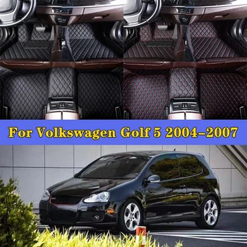 Подложки за крака за кола за VW Volkswagen Golf 5 MK5 2004-2007 Авто интериорни аксесоари Персонализирани авто подови постелки Автомобилна мокет Cover