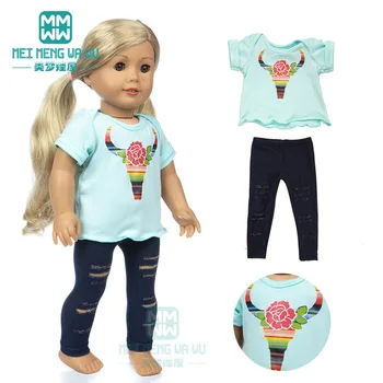 Подходящ за 43 см Играчки Новородена кукла Американски OG момиче Карикатура случаен костюм