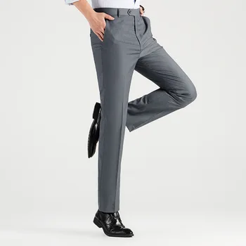 Пролет мъже ежедневни панталони плюс размер панталони черен дълъг официален бизнес офис износване мъжки тънък годни панталони голям размер 8xl 7xl